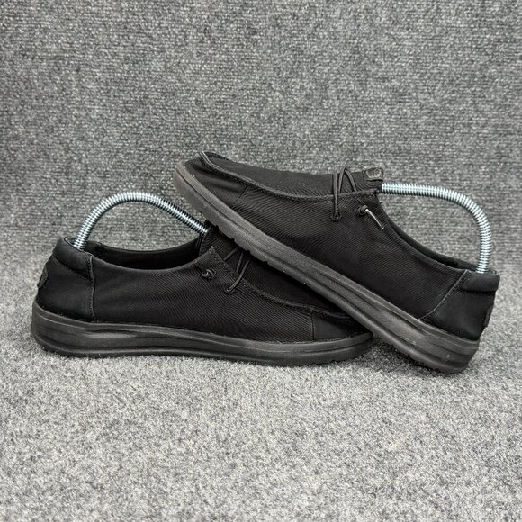 Hey Dude Wendy Slip Resistant Work Shoes Women's 9 Black Canvas Slip On Snekers - Picture 7 of 11
